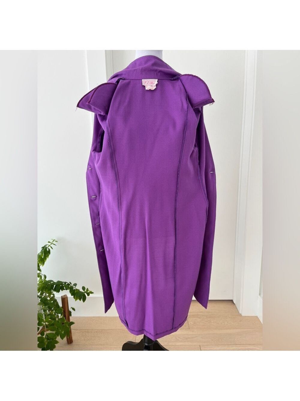 V.I.PETITES Vintage Double Breasted Purple Midi Dress Retro 80's 90's Canada - Picture 8 of 16